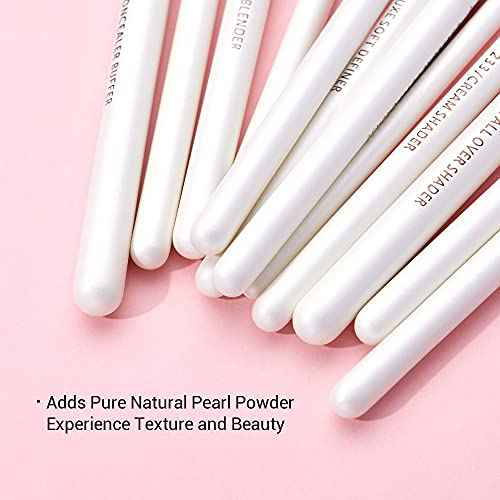 Jessup Small Eye Makeup Brush Set Professional 15pcs White/Silver Premium Natural-synthetic Eye Shadow Blending Concealer Eye & Brow Liner Brushes, T237