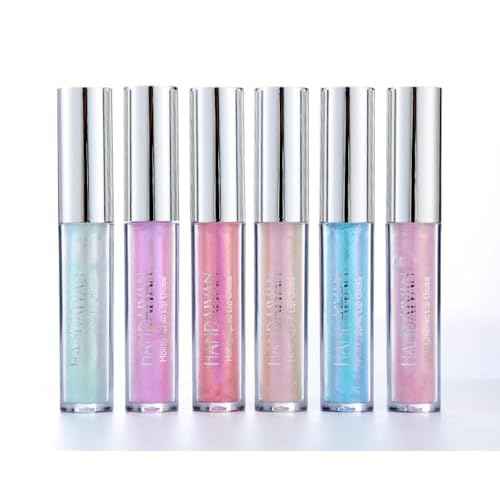 MAEPEOR Glitter Liquid Lipsticks Set 6 Colors Diamond Shimmer Metallic Lipstick Waterproof Long Lasting Makeup Kit Face Eye Glow Shimmer Shinning Lip Gloss Set (Set 01)