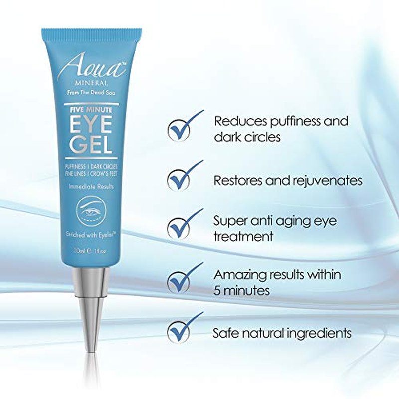 Puffy Eye GEL Instant results ? Naturally rapid reduction eye gel, Eliminate Wrinkles, Puffiness and Bags ? Hydrating Eye Gel w/Green Tea Extract by Aqua Mineral ? 1 oz
