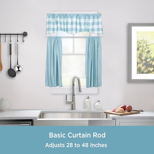 Kenney 514 Single Curtain Rod, 28 to 48-Inch, Espresso