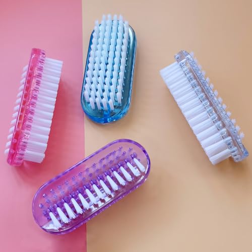 Nail Brush for Cleaning Fingernails Two Sided Hand Fingernail Scrub Brush Soft Stiff Bristles Nails Toes Scrubber for Men Women Kids,4 PCS