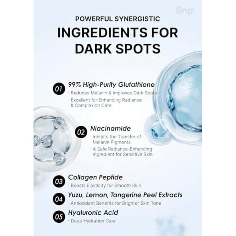 SNP 99% Glutathione + Niacinamide B3 Eye Patch | Nourishing Under Eye Patches for Blemishes and Dark Spots | Under Masks for Puffy Eyes and Dark Circles | Korean Skincare | 60 Patches