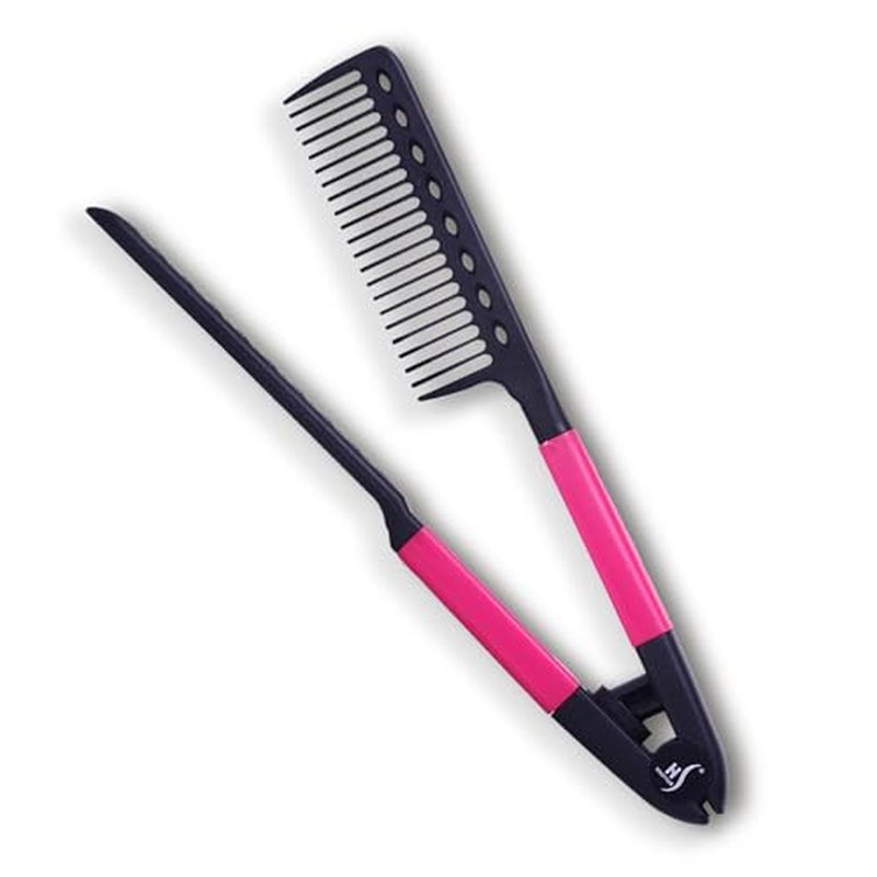 Herstyler Hair Straightening Comb - Straightener Comb for Flat Iron - Makes Styling Easy - Get Straight Hair in Minutes (Pink)