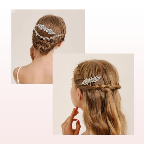 Wedding Hair Accessories,Rhinestones, Luxurious Hair clips, Shiny Rhinestones Bridal Side Hair Combs for Bride Bridesmaid,High-end hair accessories are ideal gifts for women