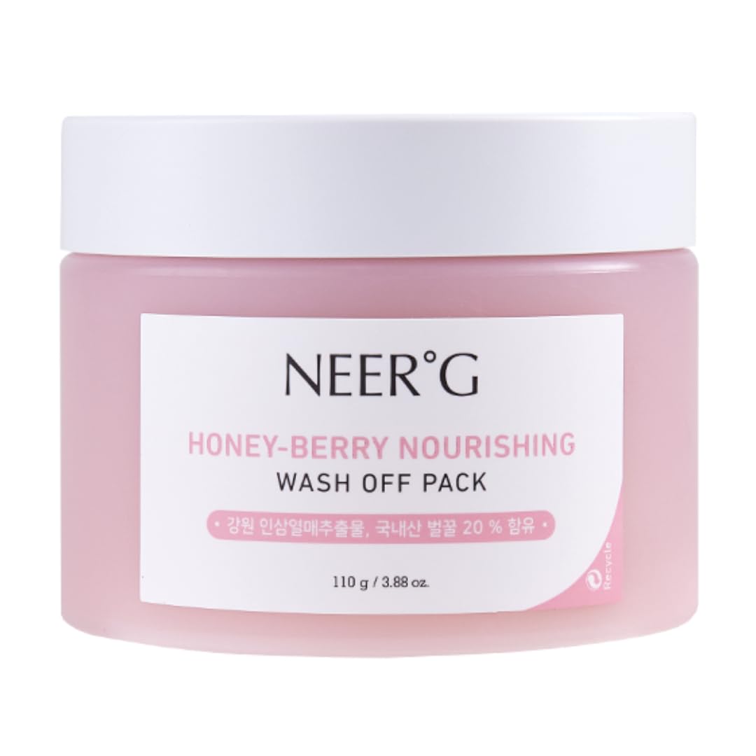 NEER°G Honey Berry Nourishing Wash Off Pack 3.88oz (110g) Smoothens Rough Skin, Moisturize with Nutrients