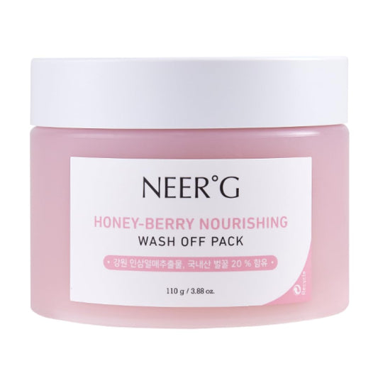 NEER°G Honey Berry Nourishing Wash Off Pack 3.88oz (110g) Smoothens Rough Skin, Moisturize with Nutrients