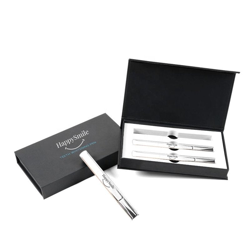 HappySmile Premium Teeth Whitening Pen Set of 3 - Achieve a Brighter Smile, Easier Than Strips or Other Whitening Kits - Professional Results, Gentle on Sensitive Teeth