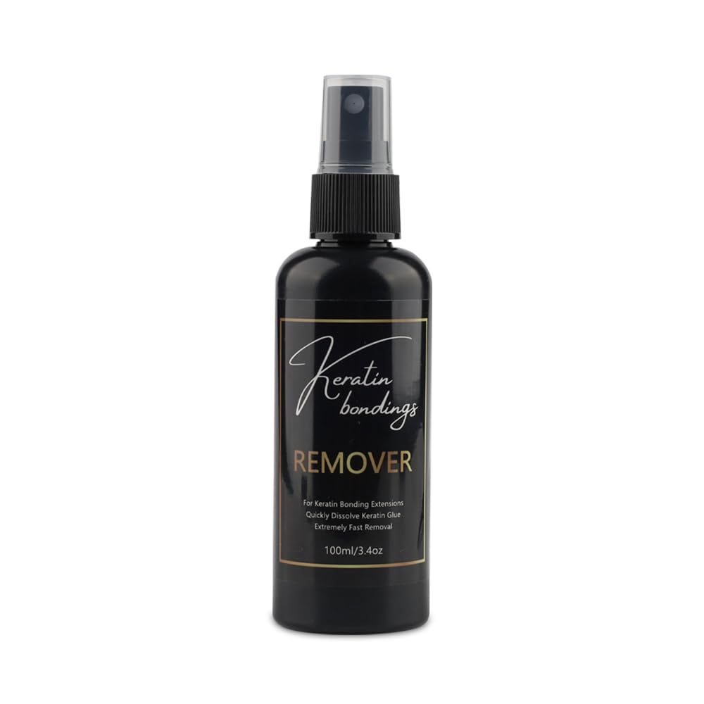 GlamorDove 100ml Keratin Bonding Glue Remover Super Fast Remover Keratin Bond Hair Extensions Remover for Pre-Bonded Extensions Keratin Hot Melt Glue Remover Liquid Remover Hair Extensions Remover