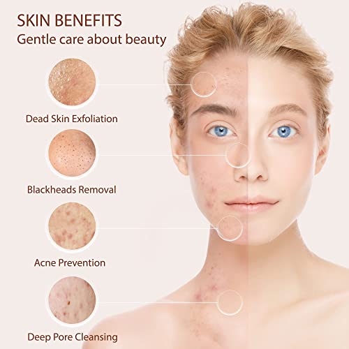 Face Scrubber | Facial Cleansing Brush Exfoliator Skin Care Products Beauty Products Powered Electric Wash Exfoliating Spin Cleanser Cleaning Scrub Including 7 Heads (Rose Quartz)