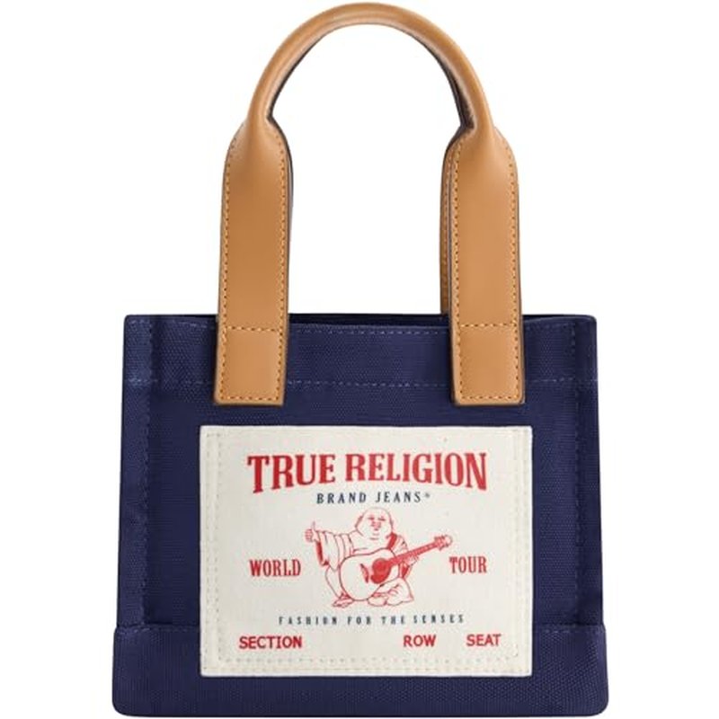 True Religion Tote Bag, Women's Mini Travel Shoulder Bag with Adjustable Strap