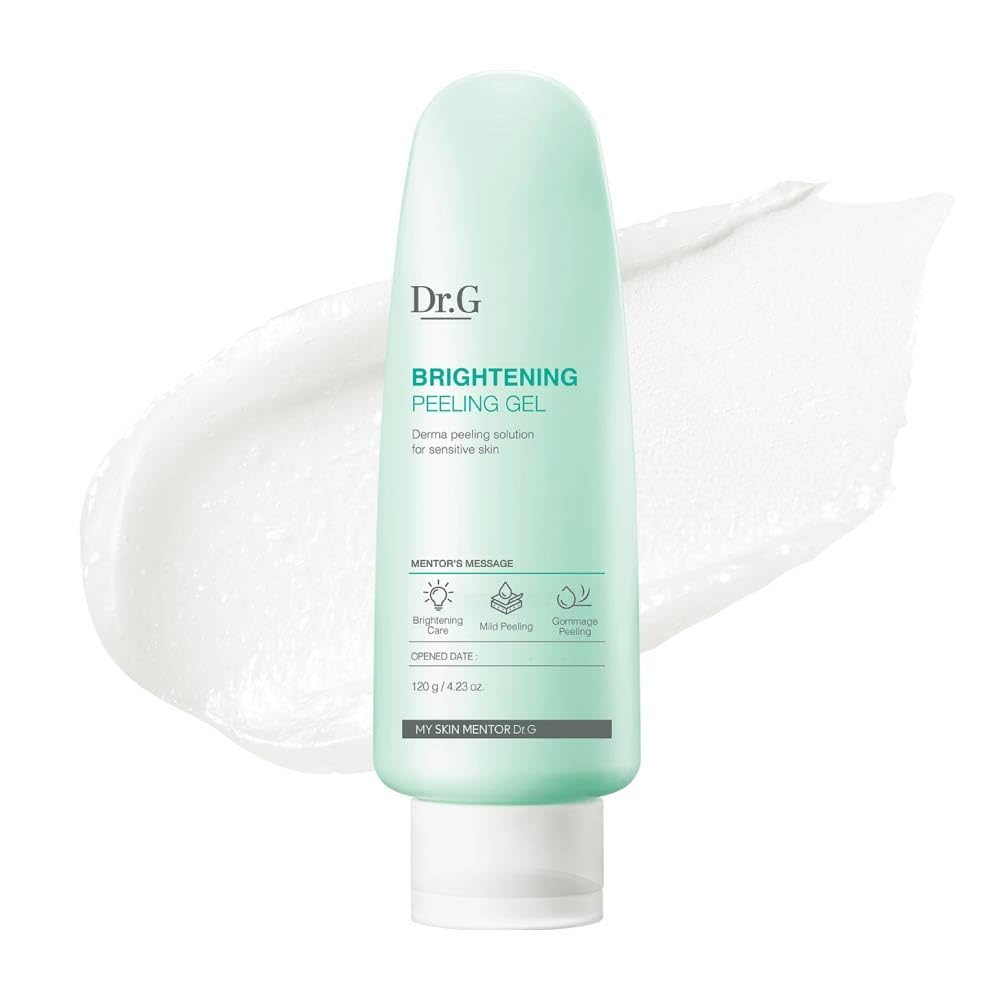 Dr. G Brightening Peeling Gel - Korean Skincare for Glowy Skin - Aqua Gommage Facial Exfoliator - Hyaluronic Acid, Ceramides, Vitamin C - Smooth Skin Texture, Low Irritation - Bulk Items - 4.23 fl oz