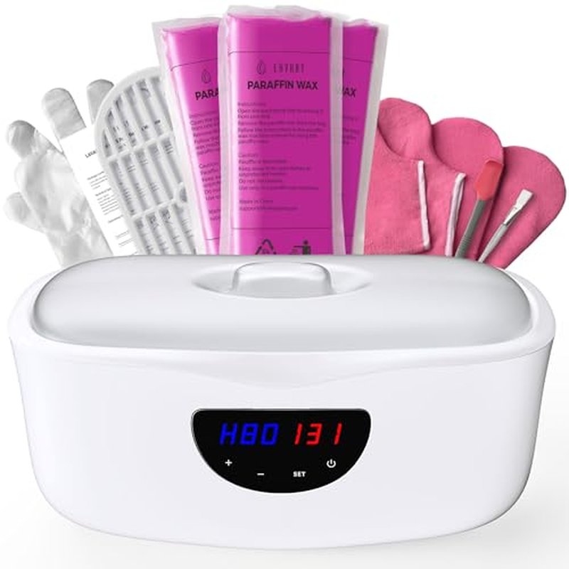 Paraffin Wax Machine for Hands and Feet, Paraffin Wax Warmer with Auto Mode for Beginner-Friendly Home Spa, All-in-One Kit for Paraffin Bath (White)