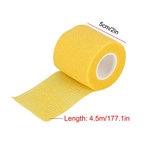 VideoPUP Tattoo Grip Cover Wrap,21PCS Disposable Cohesive Tattoo Grip Cover Elastic Bandage Handle Grip Tube for Tattoo Machine Tattoo Grip Accessories(Yellow)