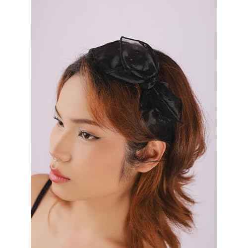Sacina Black Bow Headbands for Women, Gothic Hair 80s Accessories, Gothic Costume Accessories