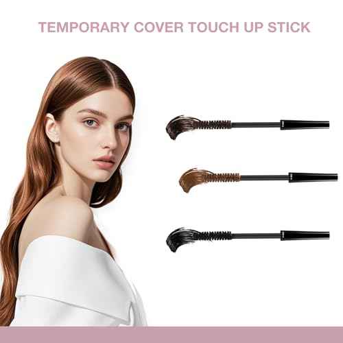 Root Touch Up Hair Color, 3 In 1 Gray Hair Concealer Stick with Precision Applicator, Temporary Hairline Filler, Multi-Purpose Mascara for Eyebrow and Beard£¨Light Brown£©