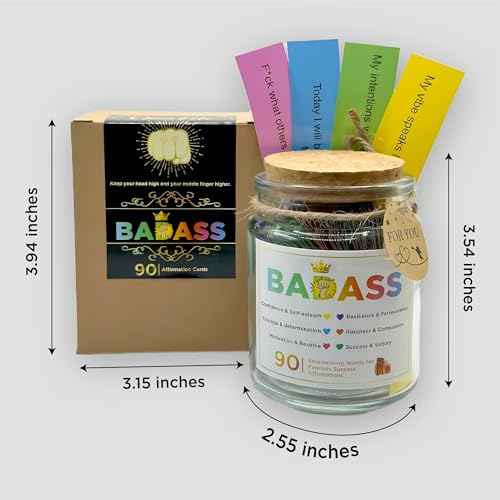 Badass Affirmation Jar, 90 Daily Affirmation Jar for Women, Positive Affirmation Cards, Motivational Cards, Daily Affirmations, Words of Affirmation, Badass Gifts For Women