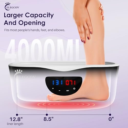 Paraffin Wax Machine for Hand and Feet - ELEGCOV Paraffin Wax Warmer with 8 Packs Lavender Bath Wax Refills Kit£¬Hand and Foot Moisturizing Care Kit, 4000ml Fast Meltdown Parafin Hot Wax Machine