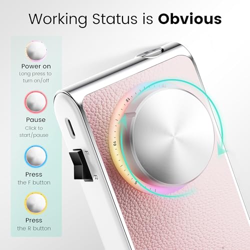 L'UGX Professional Nail Drill 30000RPM, Cordless Rechargeable Electric Nail File for Acrylic Nails Gel Polishing, Efile Nail Kit for Manicure Pedicure, Low Noise Low Vibration, 7Pcs Drill Bits, Pink