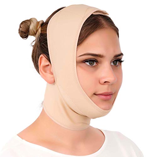 IKIDO Post Surgery Neck and Chin Compression Garment Wrap Bandage for Women, Face Slimmer