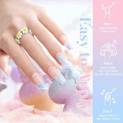 Beetles Pastel Gel Polish Set - 6 Colors Pink Yellow Blue Green Purple Soak Off Nail UV Lamp Gel Nail Kits Decorations Nail Art Gifts