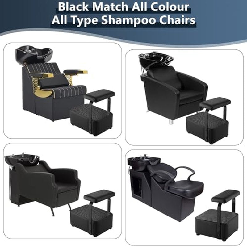 Independent Footrest for Backwash Beauty Spa Shampoo Bowl and Chair Set,Footstool for Spa Beauty, Ottoman for Shampoo Station Chair in Salon and Spa (Black)
