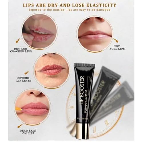 Collagen Lip Booster Plumping Serum Oil Hyaluronate Moisturizing Sexy Plump Products Enhancer Non-Irritating Brighten Reduce Pigmentation Fade Lines