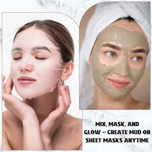 Jcoos Diy Face Mask Maker, Make Your Own Clay Mask for Face & Sheet Mask, Oil Control - Hydration Facemask Skincare, Face Mask Applicator, Mixing Bowl Set, Volcanic Ash, Essential Oils, Rose Hydrosol