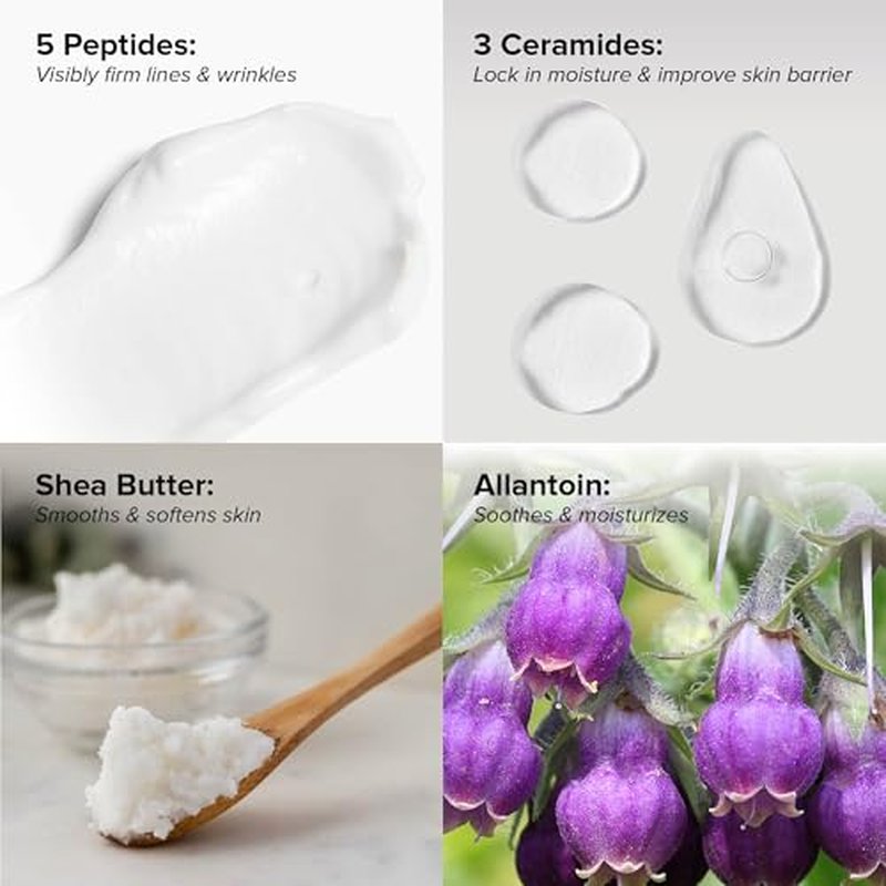 DRMTLGY Peptide Night Cream Face Moisturizer. Fragrance Free and Oil Free Hydrating Facial Moisturizer for All Skin Types. 2.1 oz, 2 pack