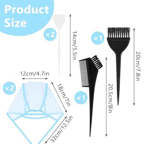 6PCS Highlights Hair Color Kit, With 2PCS Coloring Caps, 2 Spatula With Crochet Hook, 2 Hairs Dye Brush, Hairs Highlighting Kit Styling Tools for Salon Dyeing Hairdressing and DIY Dyeing Hair