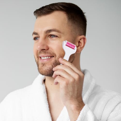 YaFex Derma Roller for Face and Body - 6 in 1 Titanium Microneedling Roller Kit Micro Needle Roller, 300 and 720 Needles 0.25mm,1200 Needles 0.3mm with 5 Replaceable Heads