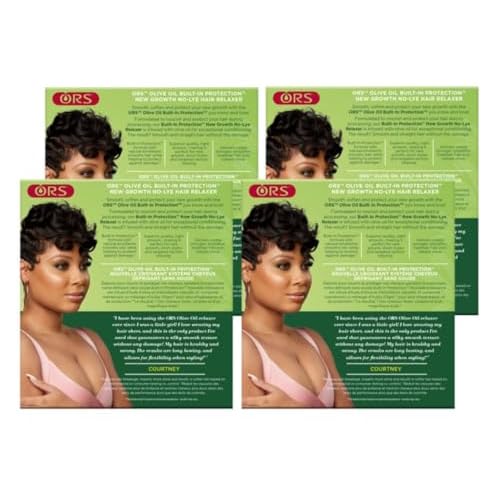 ORS Olive Oil Built In Protection New Growth No-Lye Hair Relaxer Normal Strength (Pack of 4)