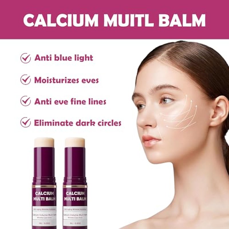 Calcium Multi Balm Stick, Calcium Volume Multi Balm, Korean Collagen Hydrating & Moisturizing Stick, Anti-Aging, Firming Skin, Reduce Fine Lines, Suitable for Face, Eyes, Neck (1)