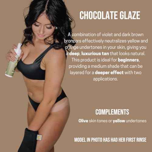 Chocolate Glaze Self-Tanning Mousse ? Rich Medium Bronzed Foam | Streak-Free, Non-Sticky, Unscented | Instant Dark Chocolate Glow for Face & Body, With Natural Colour-Fix Technology