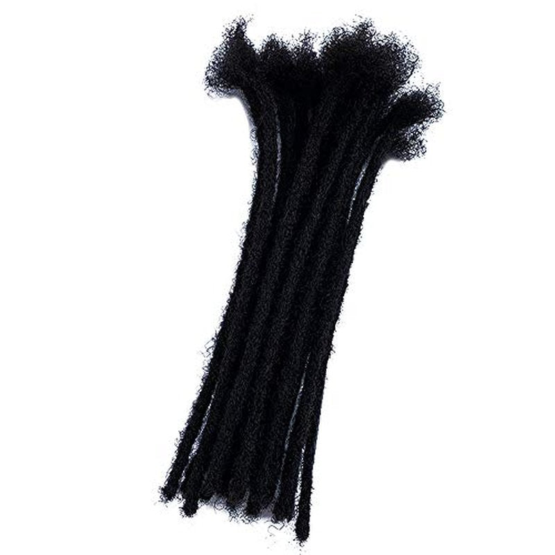 YONNA Human Hair Microlocks Sisterlocks Dreadlocks Extensions 20Locs Full Handmade (Width 0.4cm) 14inch Natual Black #1B