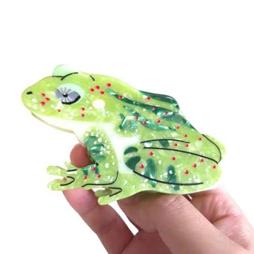 Funny Green Frog Hair Clip,Cute Acetate Hair Claw,Novelty Hair Clips for Women