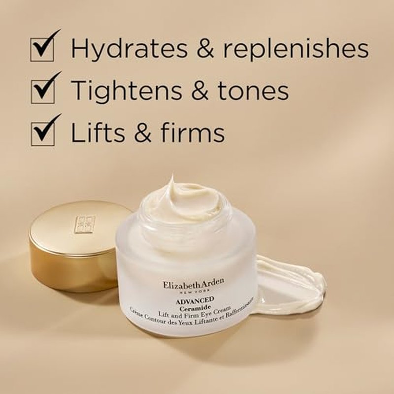 Elizabeth Arden Advanced Ceramide Lift and Firm Eye Cream, Moisturizing Formula for Reducing Undereye Wrinkles, Puffiness and Crow's Feet, 0.5 Oz