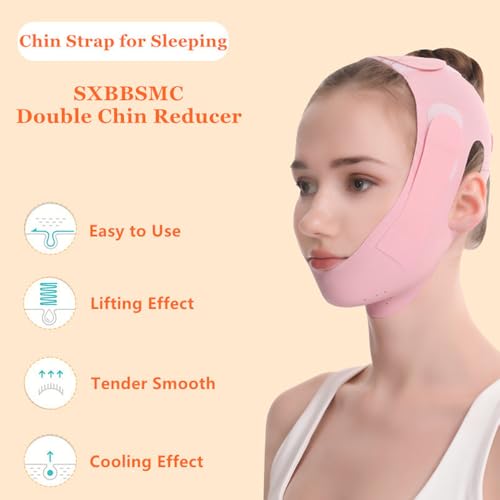 Chin Strap for Sleeping - Double Chin Reducer, Face V Line Lifting Mask, Reusable Jawline Shaper for Women