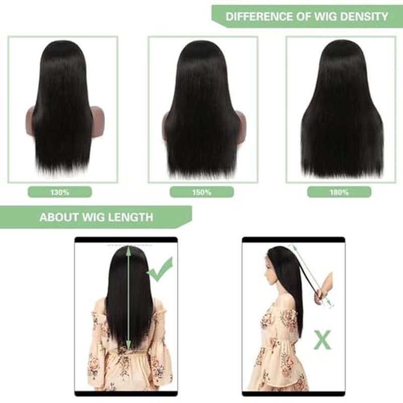 Lace Front Wigs Human Hair 13x4 Straight Lace Front Wigs HD Transparent 200% Density Glueless Wigs For Black Women Pre Plucked With Baby Hair 28inch