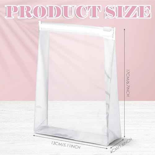 Xuniea 100 Pcs Mini Clear Makeup Bag PVC Small Travel Toiletry Organizer Pouches Bulk Waterproof Transparent Plastic Cosmetic Bag with Zipper for Women Men Travel(5.1'')