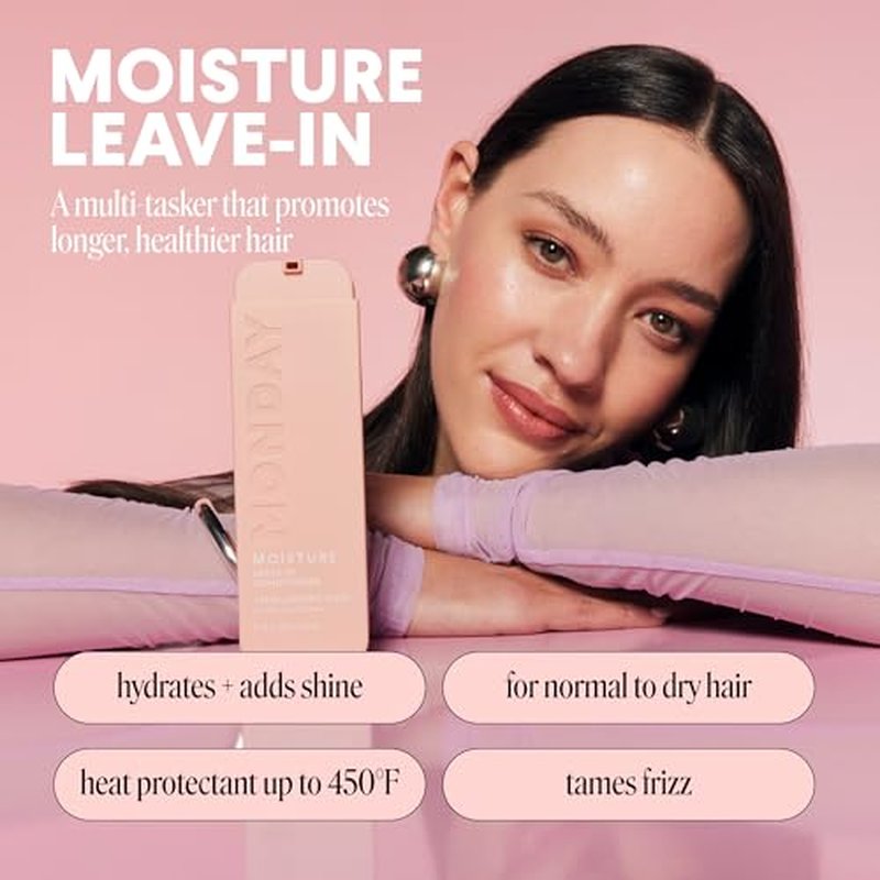 MONDAY HAIRCARE MOISTURE Leave in Conditioner with Hyaluronic Acid, Jojoba & Almond Oil, Shea Butter& Wheat Protein for Dry & Dull Hair 150mL