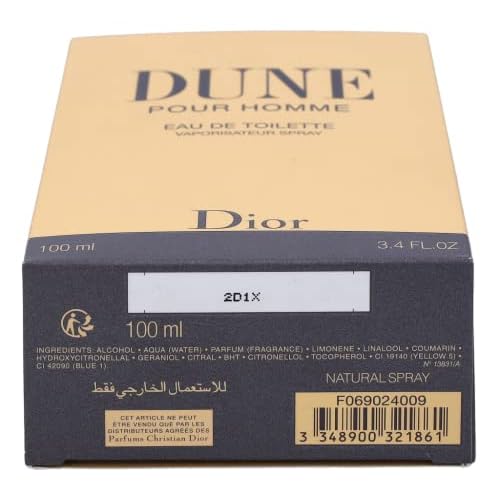 Dune By Christian Dior For Men. Eau De Toilette Spray 3.4 Oz