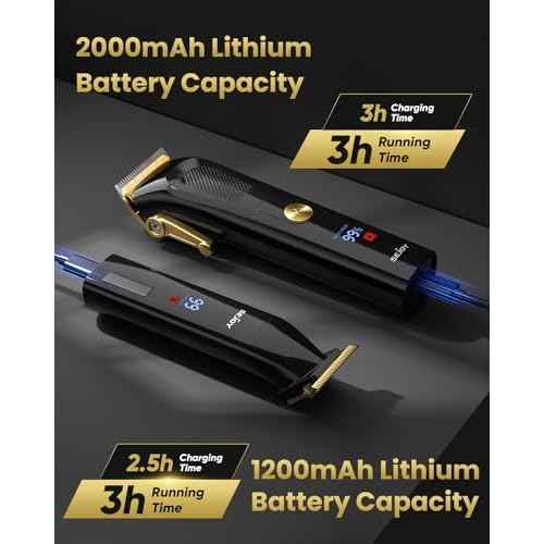 Hair Clippers for Men Professional, Cordless Clippers for Hair Cutting Clippers and Trimmers Set with LED Display Rechargeable Haircut Machine for Household, Gifts for Men