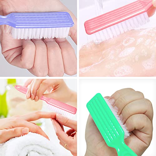 HOFASON 6 Pack Nail Brush for Cleaning Fingernails, Nail Brush Handle Grip Brush for Nail and Toenail Foot, Nail Dust Brush Manicure Pedicure Tools Scrubbing Brush Women Men Home Salon (Macaron)