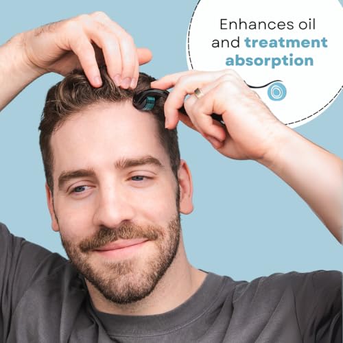 Derma Roller - The Original 540 Microneedles for HAIR, BEARD & SKIN | Microneedling Roller for Men and Women - for Face & Scalp Derma Stamp - FREE STORAGE CASE (Blue, 0.30mm)