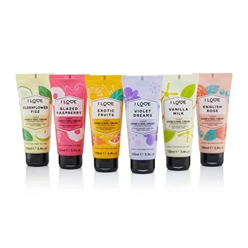 I Love Glazed Raspberry Scented Hand and Nail Cream - Hand Cream for Dry Hands - Vitamin E, Coconut Oil, and Shea Butter - Silicone Free - 3.4 oz
