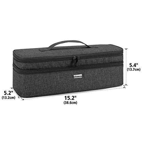 Teamoy Double-Layer Travel Storage Bag Compatible with Revlon One-Step Hair Dryer and Volumizer Hot Air Brush and Attachments, Black(Bag Only)