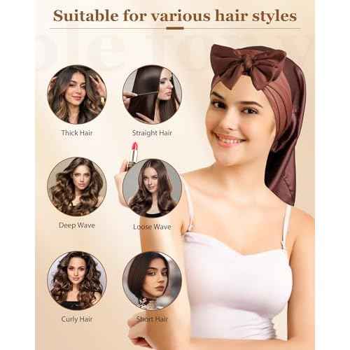 100% Mulberry Silk Bonnet for Sleeping Women Braid Bonnet for Long Hair with Elastic Tie Band Hair Wrap for Braids Curly Hair
