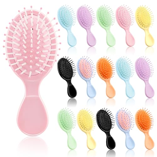 HOFASON Bridesmaid Gift Bachelorette Party Favors,16 PCS Mini Wet Hair Brush Travel for Stocking Stuffers, Teen Girls Gift, Small Hair Brush for Pockets, Women Girl Detangling Travel Mini Brush