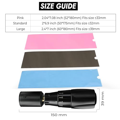 Tattoo Machine Covers 3-Box Set,Denergy Multi-Pack 600pcs Tattoo Pen Covers Disposable Pen Type Machine Sleeves for Cartridge Tattoo/PMU Machine (Blue-Large 600 Count (Pack of 3))