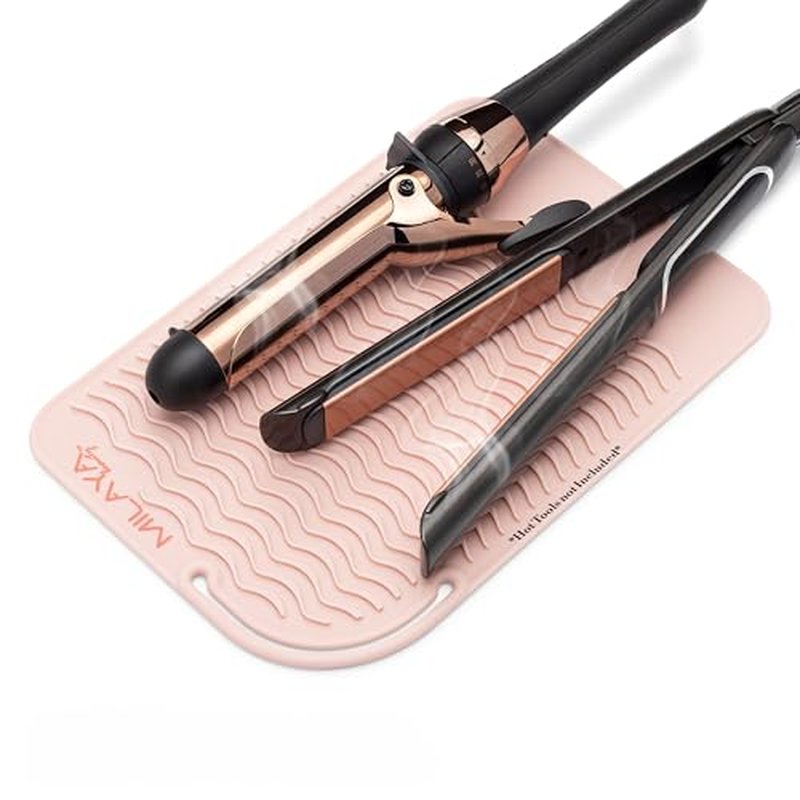 Heat Resistant Mat - Curling Iron Holder - Straightener pad - Flat Iron Holder - Silicone Mat for Hair Tools - Hot Tool Mat - Salon Tools - Hot Iron Holster - Vanity Mat - Vanity Accessories for Women